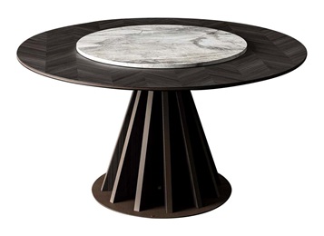 主題餐廳高檔懷舊實(shí)木轉(zhuǎn)盤(pán)圓形餐桌