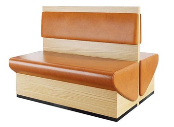 港式茶餐廳休閑實(shí)木雙排卡座