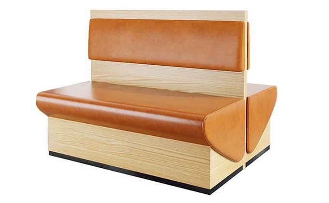 港式茶餐廳休閑實(shí)木雙排卡座