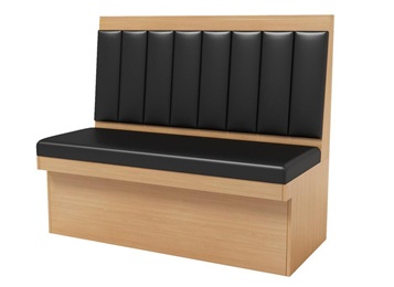 粵菜主題餐廳實(shí)木框架卡座沙發(fā)