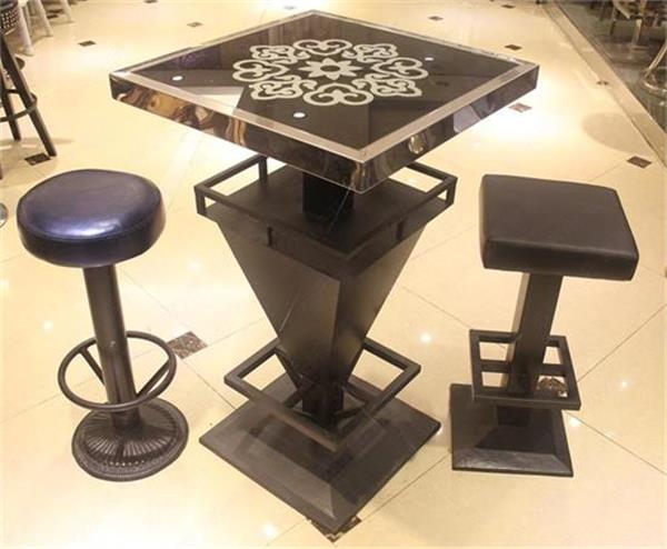 現代時尚不銹鋼大理石個性酒吧桌