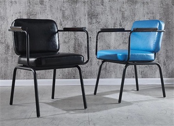 工業(yè)風清吧鐵藝軟包靠背椅