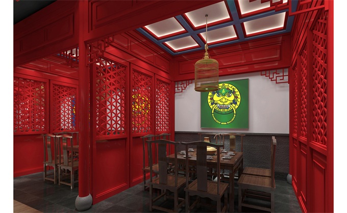 火鍋店中式風(fēng)格空間裝修設(shè)計(jì)